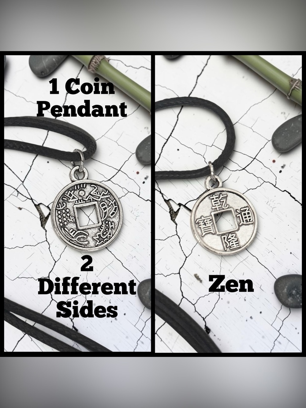 5 For $25💫1 Small Silver-Tone Round Coin Pendant Necklace